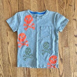 Mini Boden Gray Shirt with Skull Design
